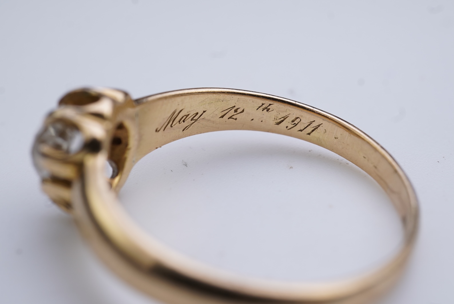 A diamond ring, circa 1911